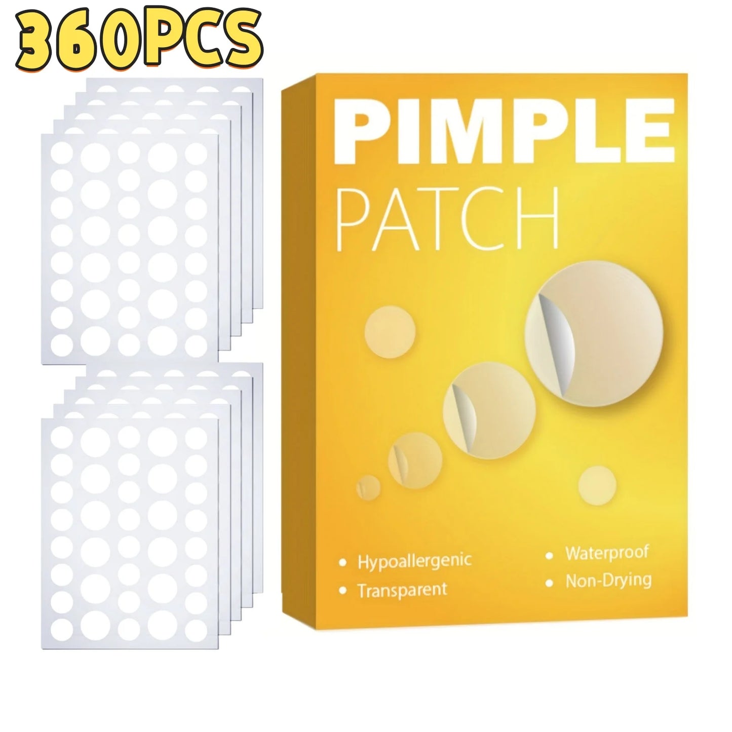 Invisible Hydrocolloid Acne Patches – Waterproof, All Skin Types