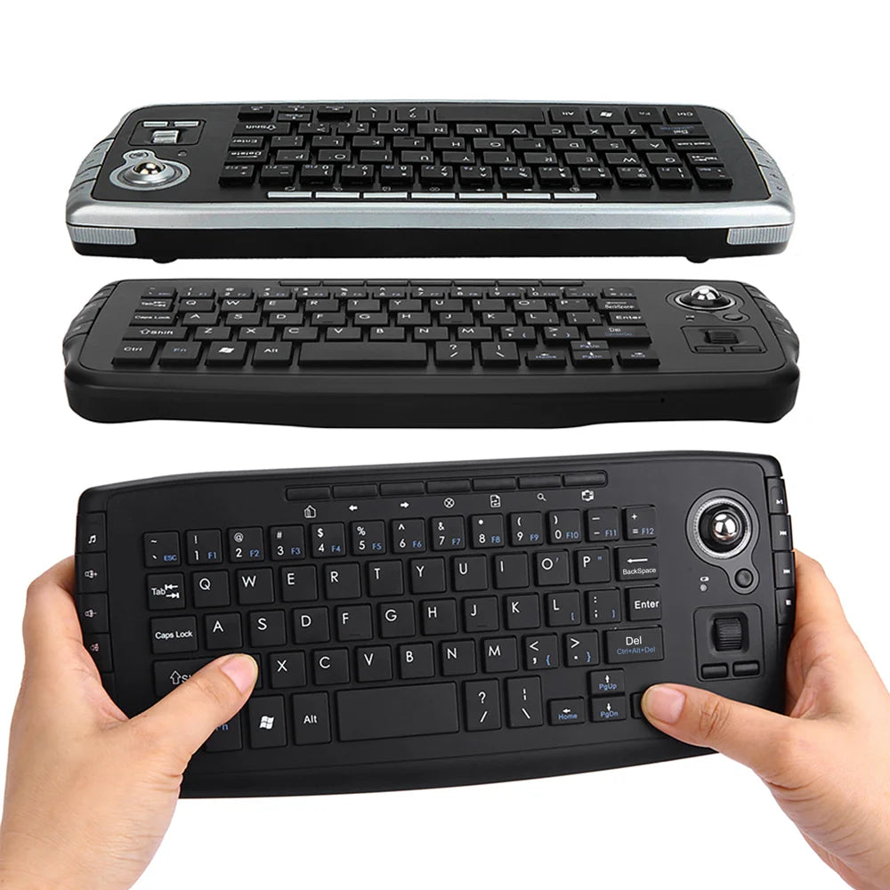 E30 2 4GHz Wireless Keyboard Trackball Mouse Scroll Wheel Remote