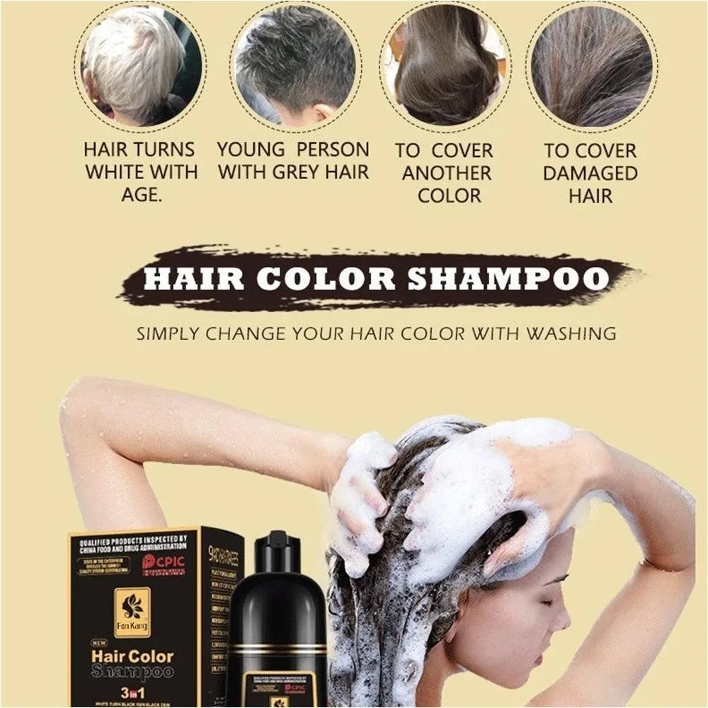 Natural Plant-Based Black Hair Dye Shampoo – 500ml Peaceful Pleasures Health and Wellness