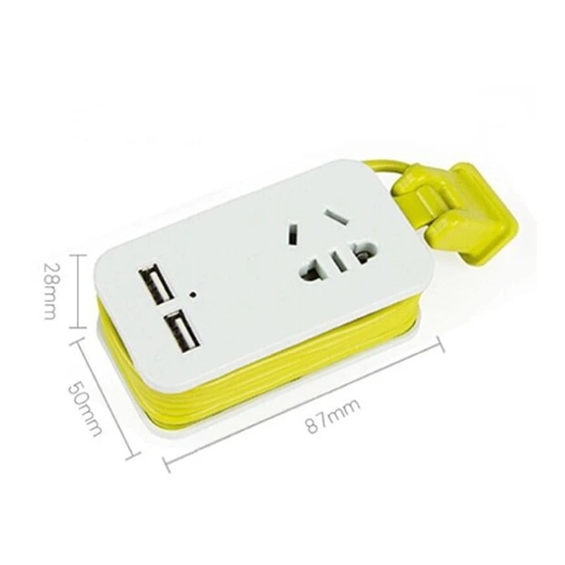 1.5M Extension Cord AC Outlets + 2 USB Ports Portable Power Strip Protector Peaceful Pleasures Health and Wellness
