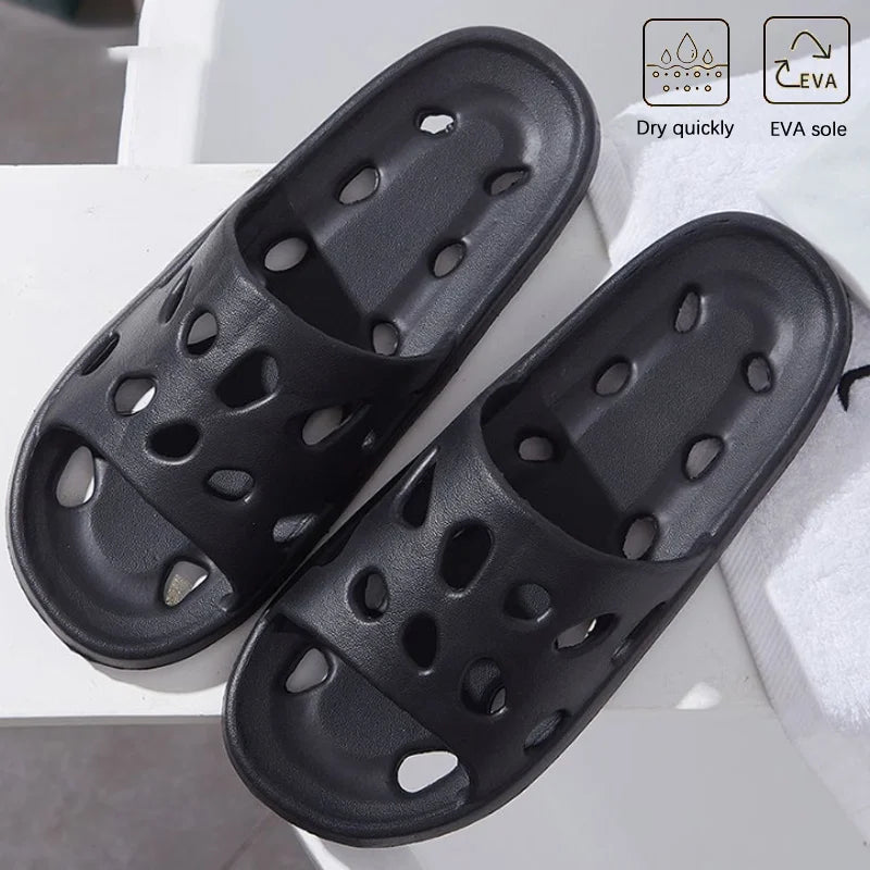 Non-Slip Hollow Summer House Slippers – Soft Cushion Indoor
