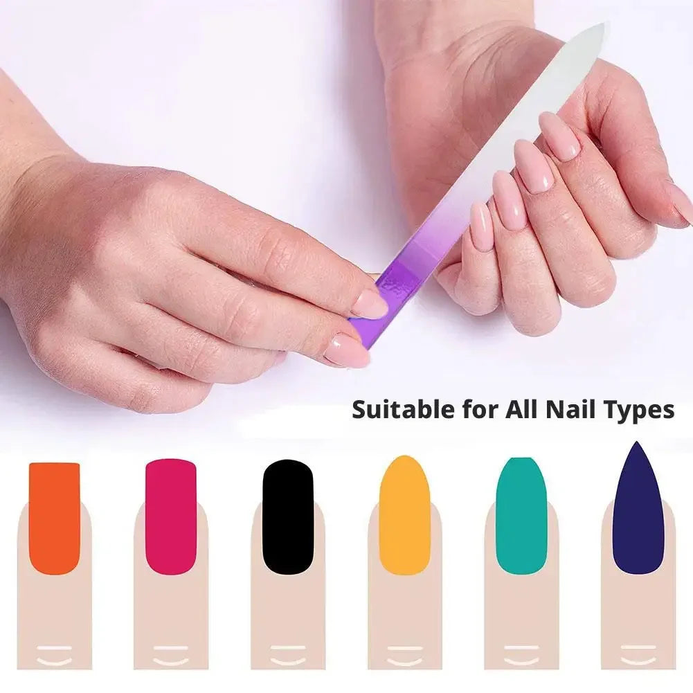 Crystal Glass Nail File with Case — Double-Sided Polish Nail Art Tools Peaceful Pleasures Health and Wellness