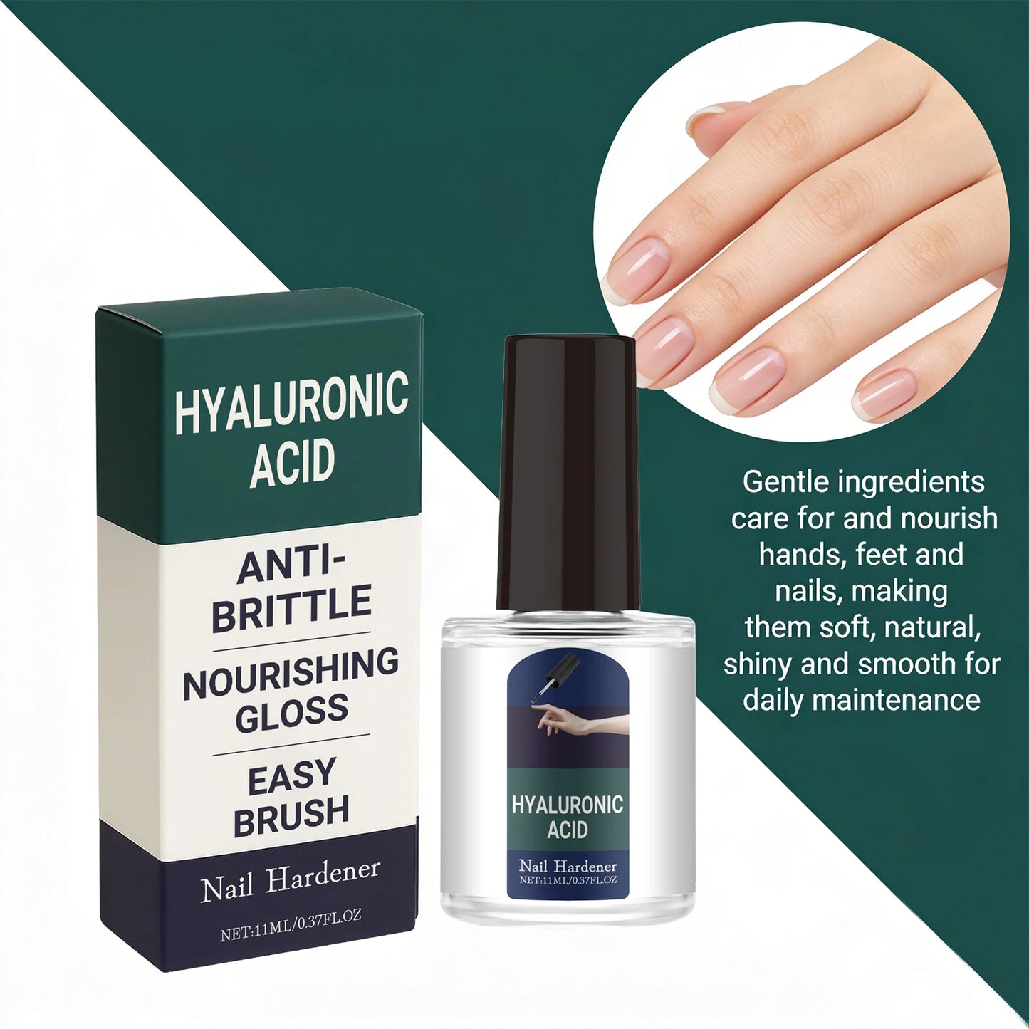 Nourishing Nail Serum Anti Brittle Nail Improve Cracked Cuticles Easy Brush Strengthen Nail Hyaluronic Acid Nail Cuticle Oil Peaceful Pleasures Health and Wellness