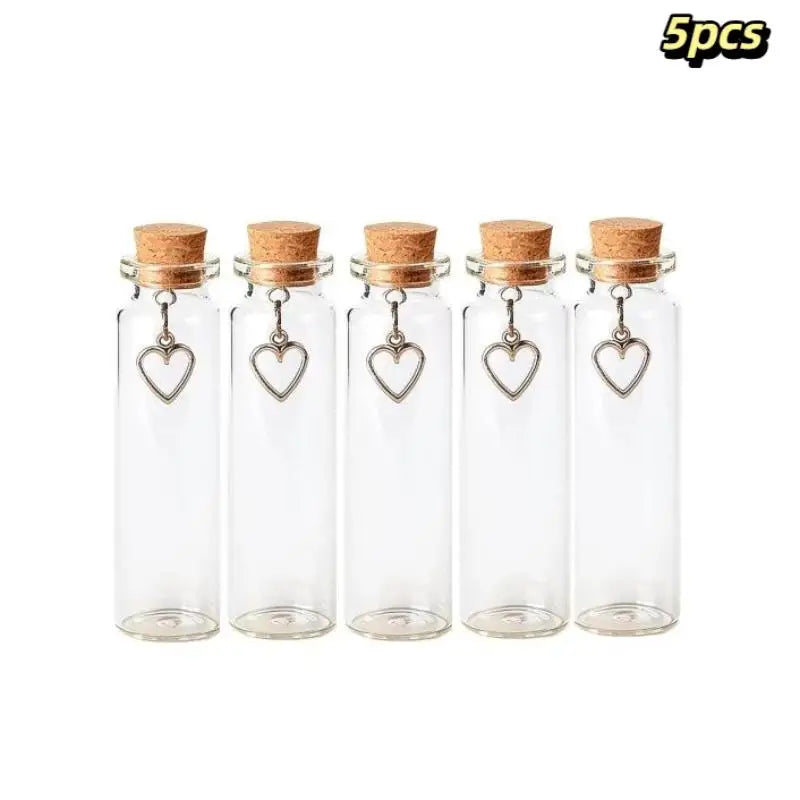 Pet Fur Keepsake Glass Bottle with Cork Stopper & Heart Charm
