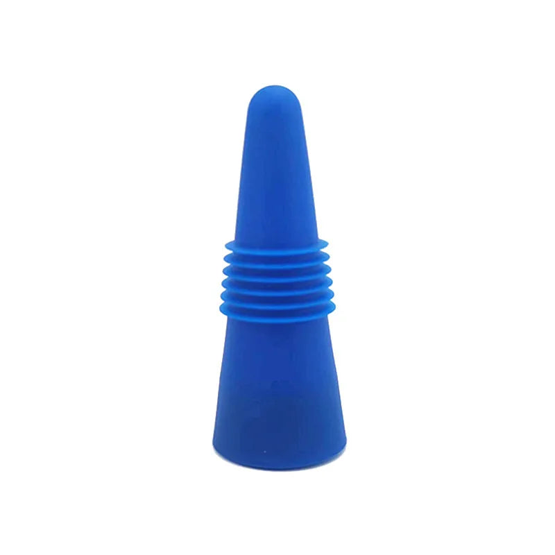 1PC Wine Stoppers Beverage Bottle Sealer Soft Silicone Wine Bottle Stoppers Corks with Grip Top for Keeping Wine Champagne Fresh Peaceful Pleasures Health and Wellness Blue