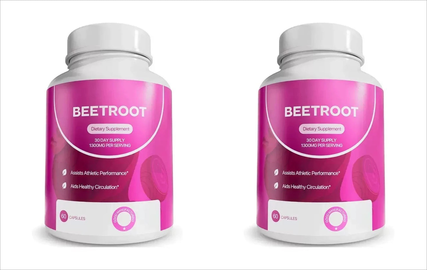 Beet Root Capsules 1300mg | Non-GMO Supplement 60 Caps