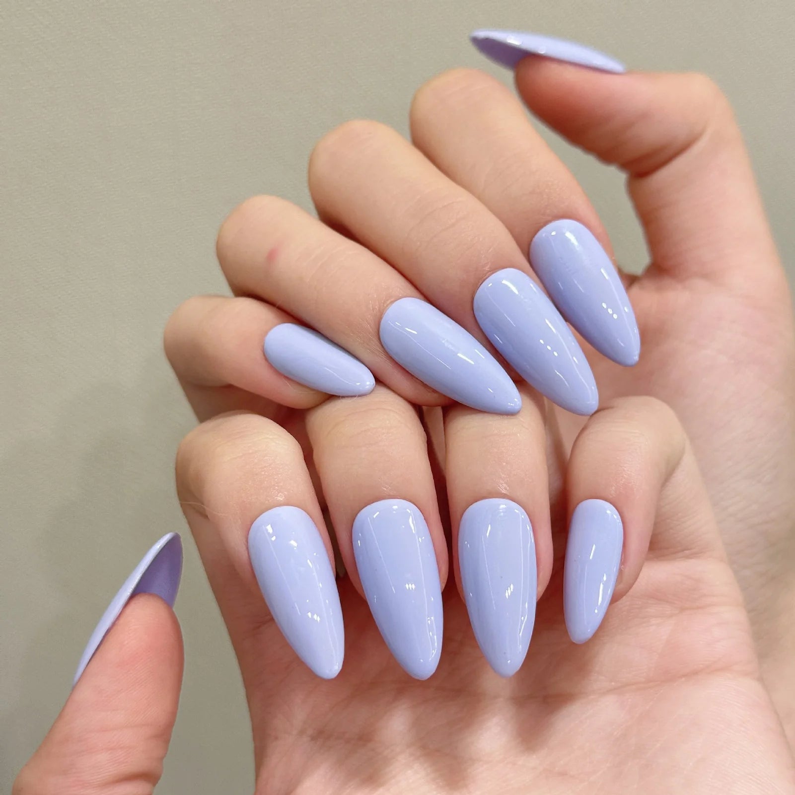 YADORNOS Light Purple Press On Nails Almond 10pcs Set Press On Nails Peaceful Pleasures Health and Wellness