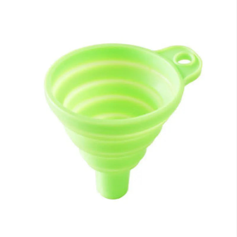 Household Telescopic Funnel Kitchen Packaging High Temperature Resistant Funnel Mini Folding Funnel Kitchen Tools 4 Colors 1 Pac Peaceful Pleasures Health and Wellness green