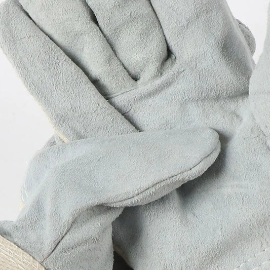 1 Pair Abrasion Resistant Leather Welding Gloves Labor Protection Thickened Cowhide Work Gloves Heat Resistant Comfortable Peaceful Pleasures Health and Wellness