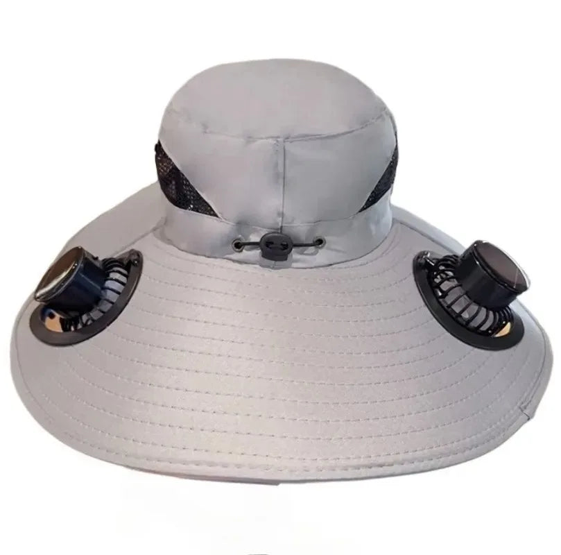 Solar Powered Fan Sun Hat – UV Protection Cooling Bucket Hat