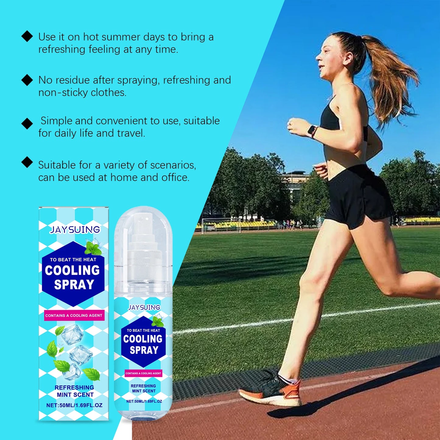 Jaysuing Cooling Spray – Portable Ice Body & Clothing Mist 50ml