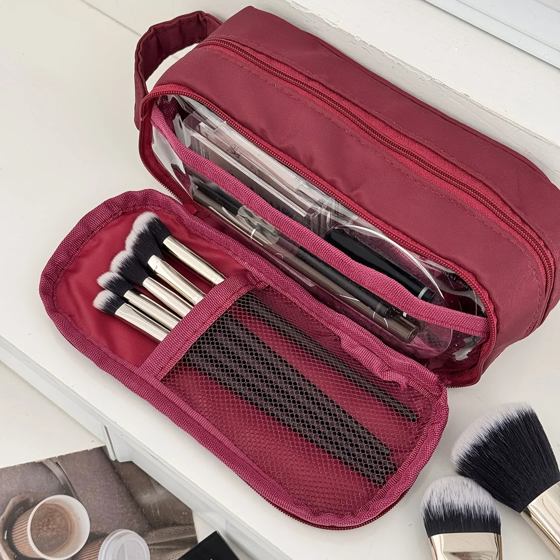 Large Travel Makeup Bag & Cosmetic Organizer for Women