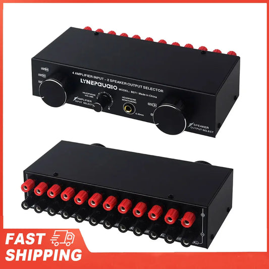 4 Input 2 Output In4 Out Amplifier Speaker Selector 300W Per Channel Peaceful Pleasures Health and Wellness