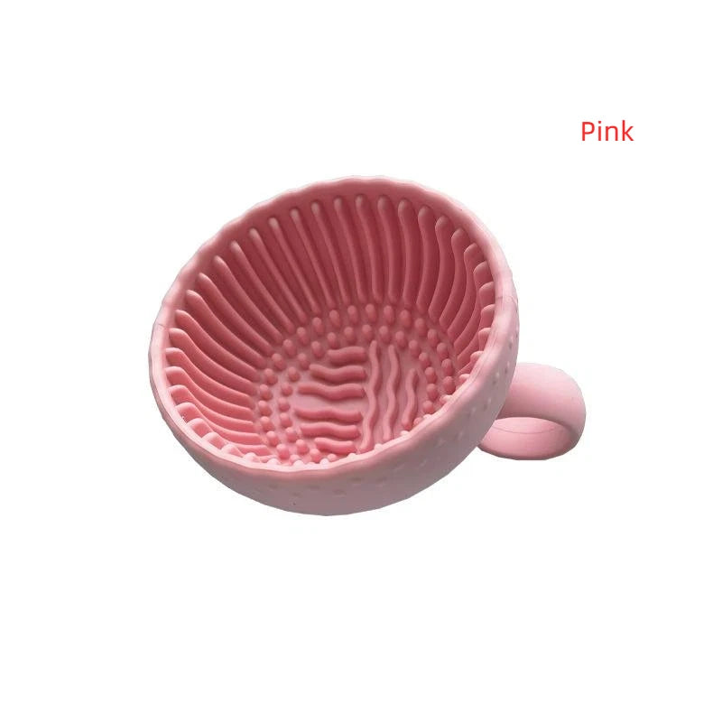 Non-Slip Silicone Makeup Brush Cleaning Bowl & Scrubber
