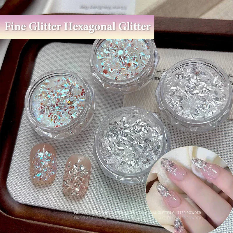 1 Box Mini Sparkling Nail Glitter Sparkling Nail Decoration Nail Salon Design Accessories DIY Nail Art Design Peaceful Pleasures Health and Wellness