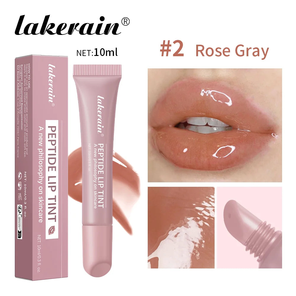 10ml Mirror Lip Glaze Moisturizes Jelly Lip Enrichment Oil Lasting Water Light Glass Lip Oil Remove Line Lip Protection Serum Peaceful Pleasures Health and Wellness 02 Rose Gray