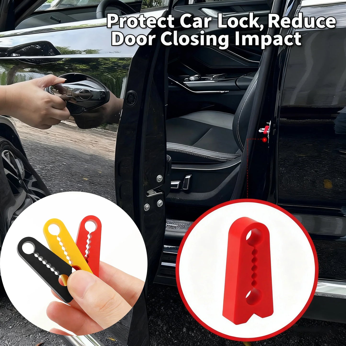 Silicone Car Door Lock Buffer Damper Pads – Universal Noise Reducer