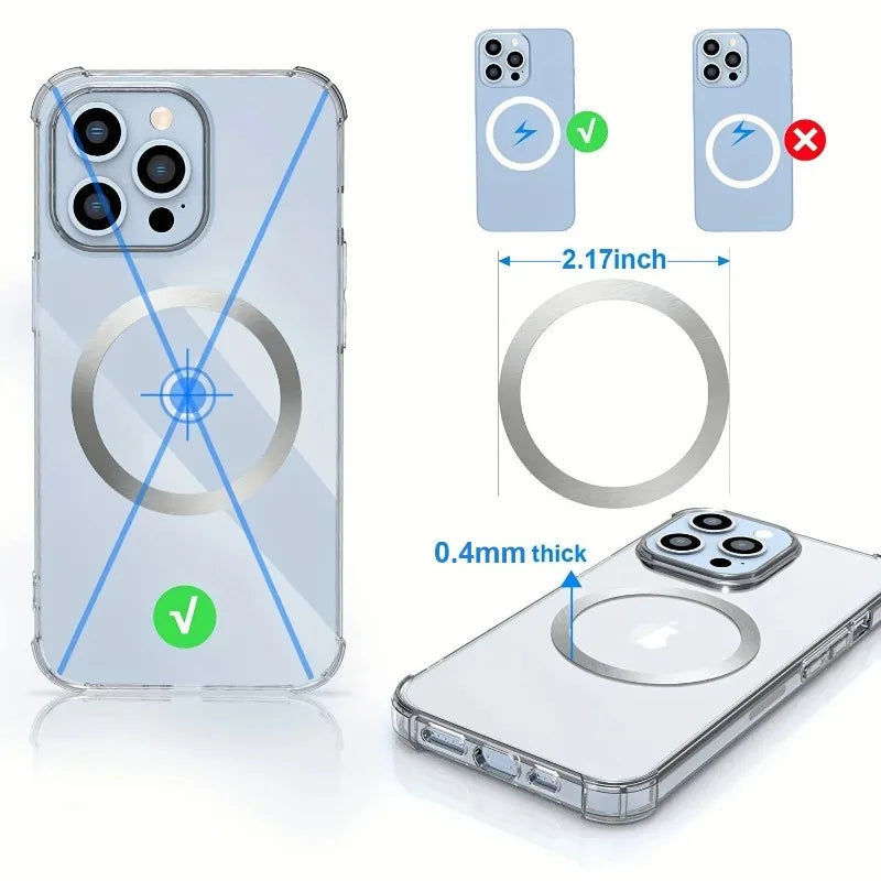 2026 10/5PCS for Magsafe Magnetic Plate Ring Universal Stickers Support Wireless Charger Metal Plate Sheet for Phone Peaceful Pleasures Health and Wellness