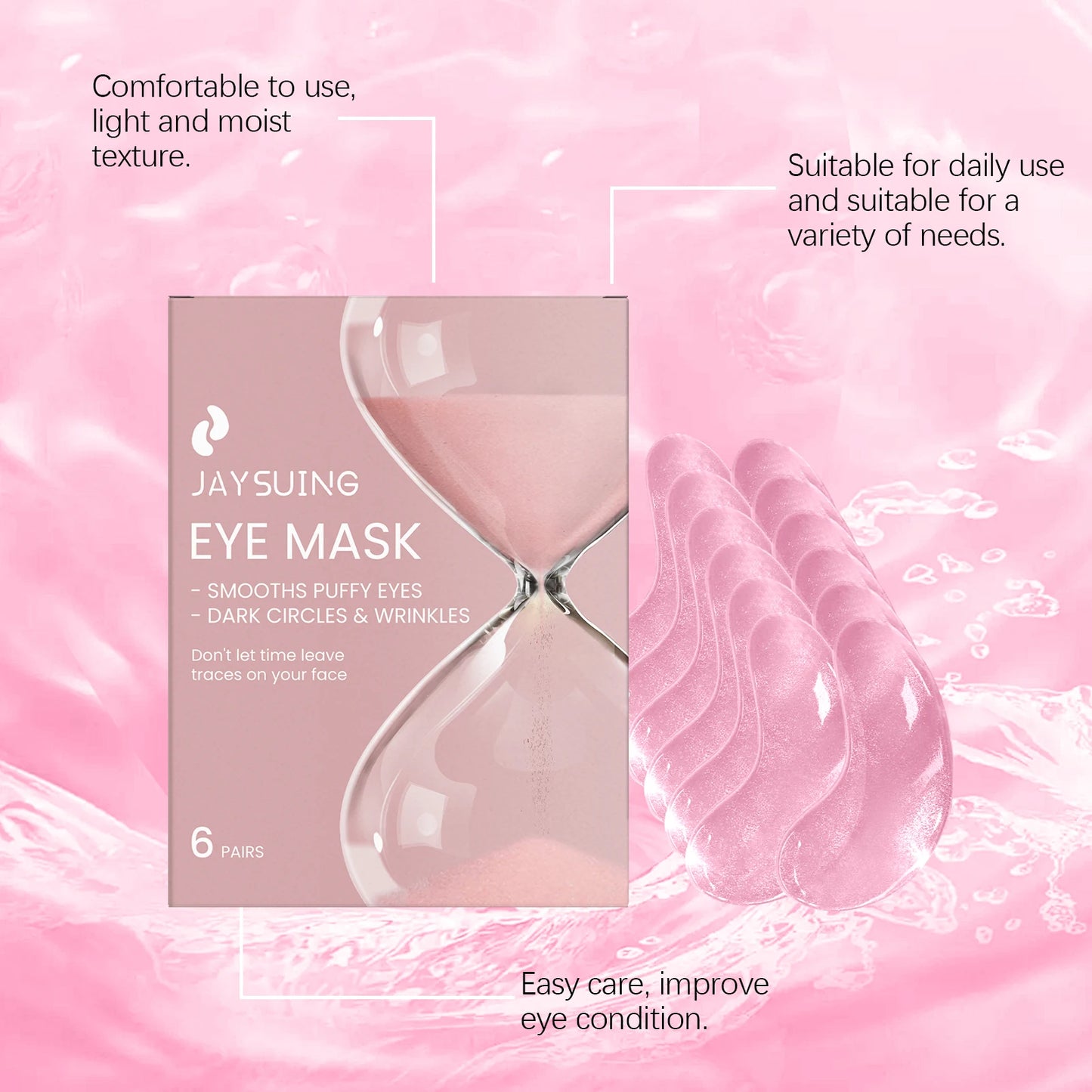 Jaysuing Hyaluronic Acid Eye Patches – Moisturizing | 6 Pairs