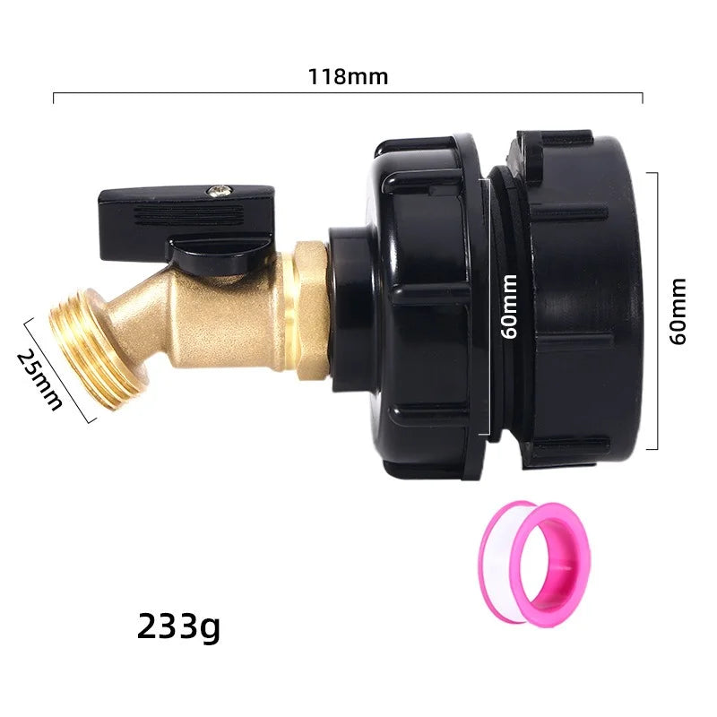 Male Thread IBC Tote Tank Adapter – Copper Drain Hose Fitting