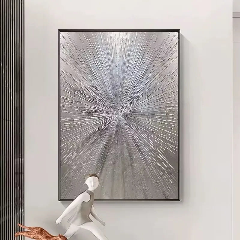 Golden Lines Decoration Painting, Abstract Texture Hanging Painting, Modern Sofa Background Wall Decoration, Living Room Bedroom Peaceful Pleasures Health and Wellness