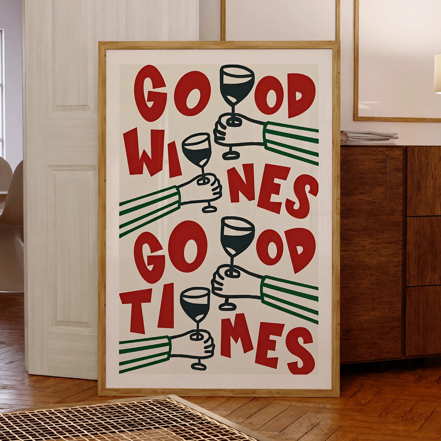 Good Wines Good Times Red And Green Wall Art Prints Canvas Painting Poster Picture For Living Bed Kitchen Room Home Deco Peaceful Pleasures Health and Wellness