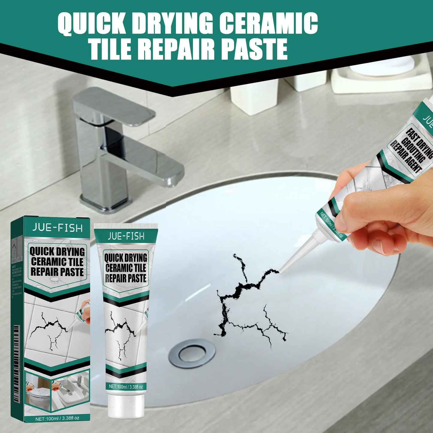 Ceramic Tile Repair Paste – Fast Drying Crack & Scratch Filler