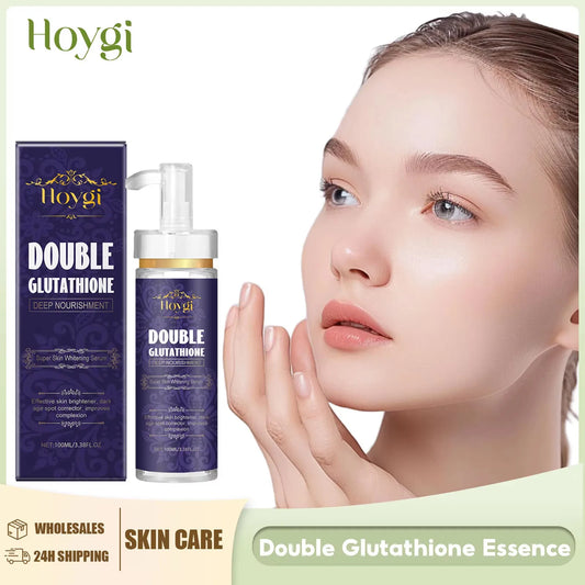 Double Glutathione Facial Serum Dark Spots Removal Reduce Pigmentation Brightening Skin Tone Improve Dullness Nourishing Essence Peaceful Pleasures Health and Wellness