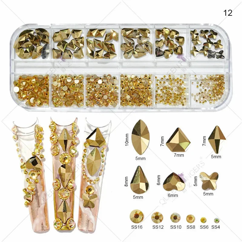 Pearl Rhinestone Nail Gems & Caviar Beads ~500pcs | Nail Art