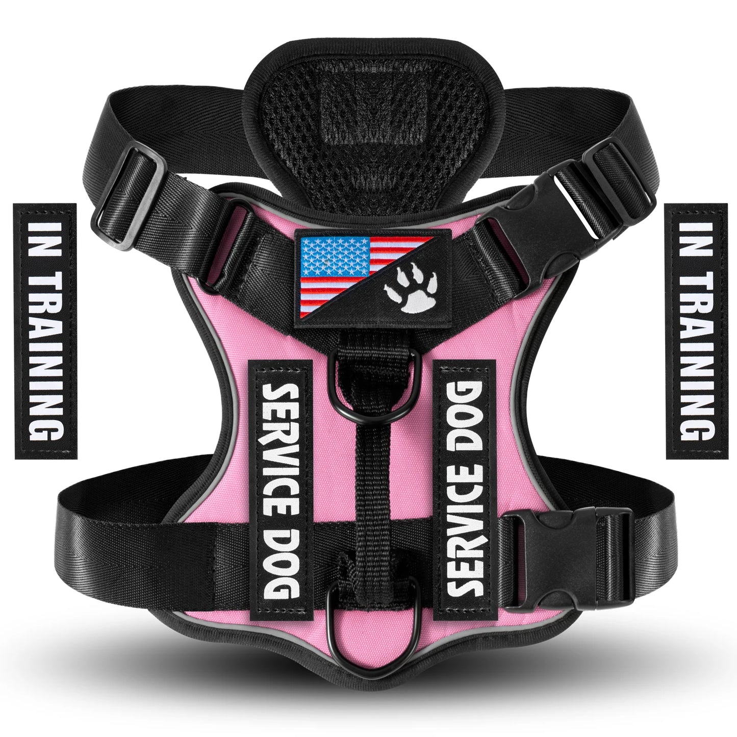 Reflective Service Dog Vest Harness with 5 Patches | Adjustable