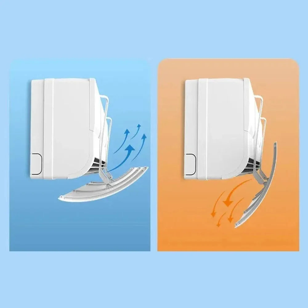 Universal Blow-proof Air Conditioner Cover with Adjustable Deflector That Can Be Rolled Up and Stored with Cartoon Graphics Peaceful Pleasures Health and Wellness