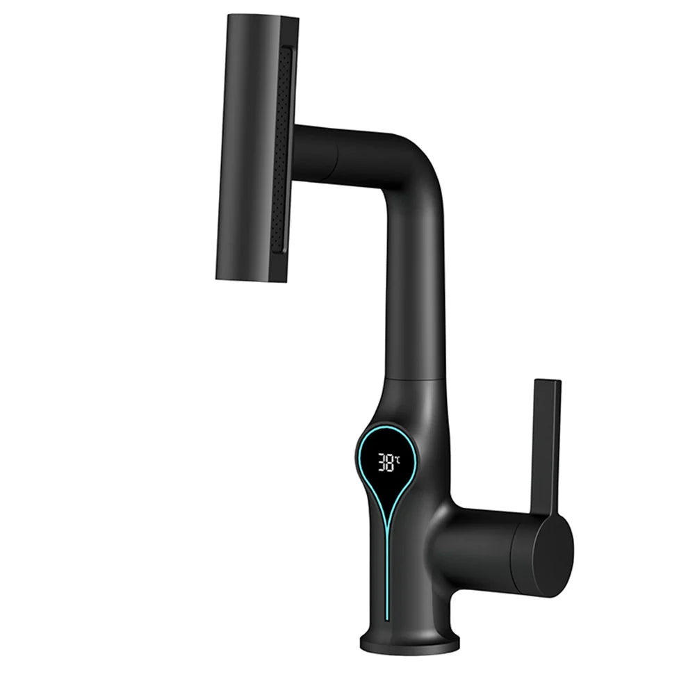 AOGUTU Waterfall Basin Faucet Digital Temp Display Mixer Tap