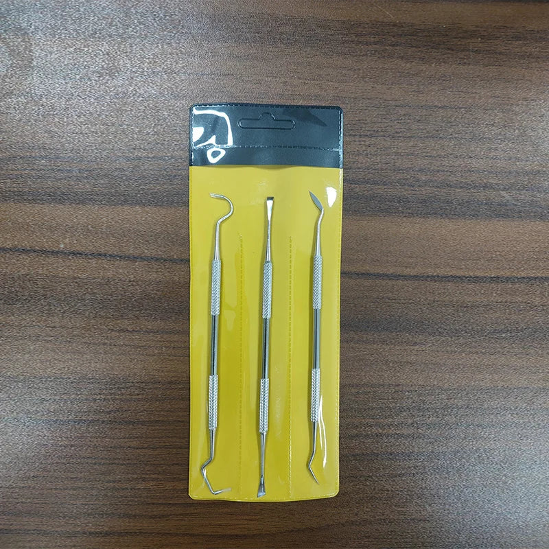 3Pcs Pet Dog Tooth Cleaner Tooth Scaler and Scraper Stainless Double Headed Tarter Remover Scraper Pet Teeth Dog Cleaning Tools Peaceful Pleasures Health and Wellness One Set