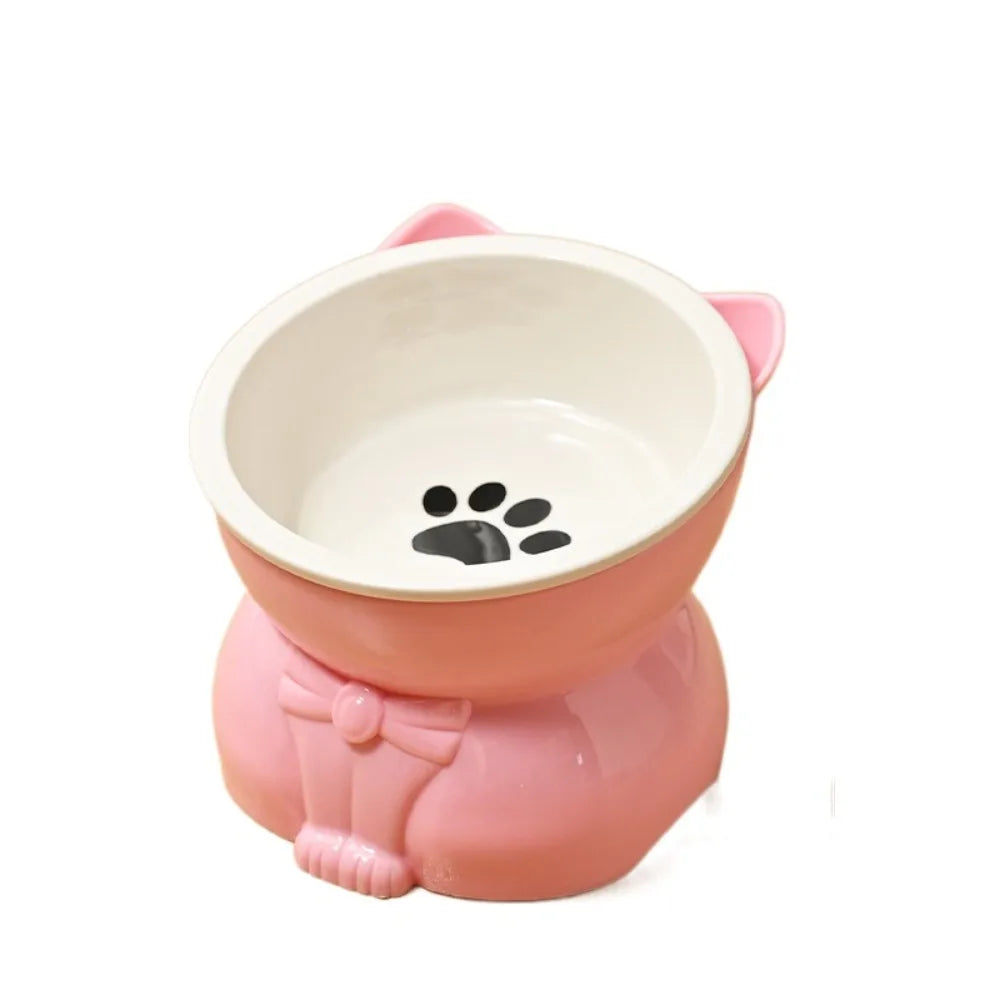 Ceramic Slanted Pet Bowl | Non-Slip Cat & Dog Feeder