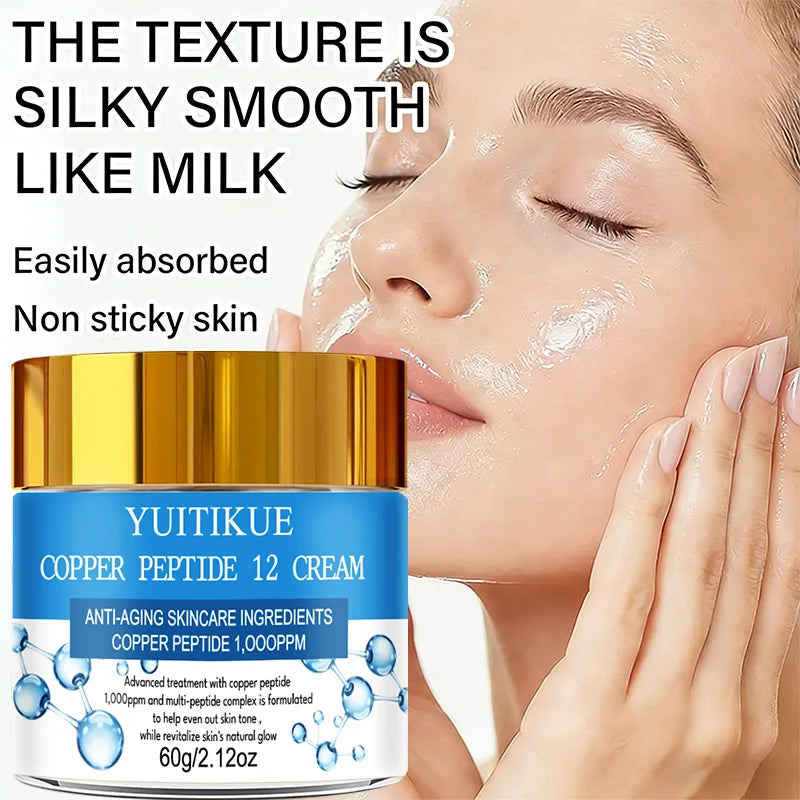 YUITIKUE Copper Peptide 12 Cream 60g 1000ppm Formula to Even Skin Tone & Revitalize Skin's Natural Glow Peaceful Pleasures Health and Wellness