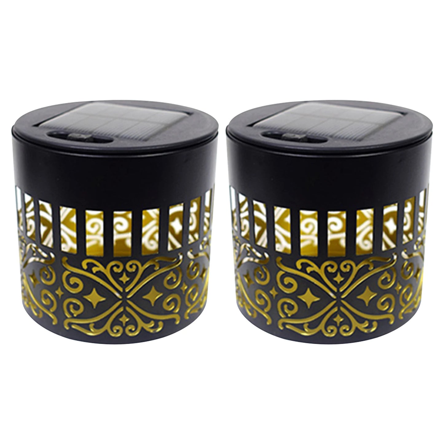 Solar Fence Lights Mandala Theme Waterproof Metal Solar Powered Deck Step Stair Lights for Garden Post Patio Backyard Decor Peaceful Pleasures Health and Wellness Warm Light 2pcs