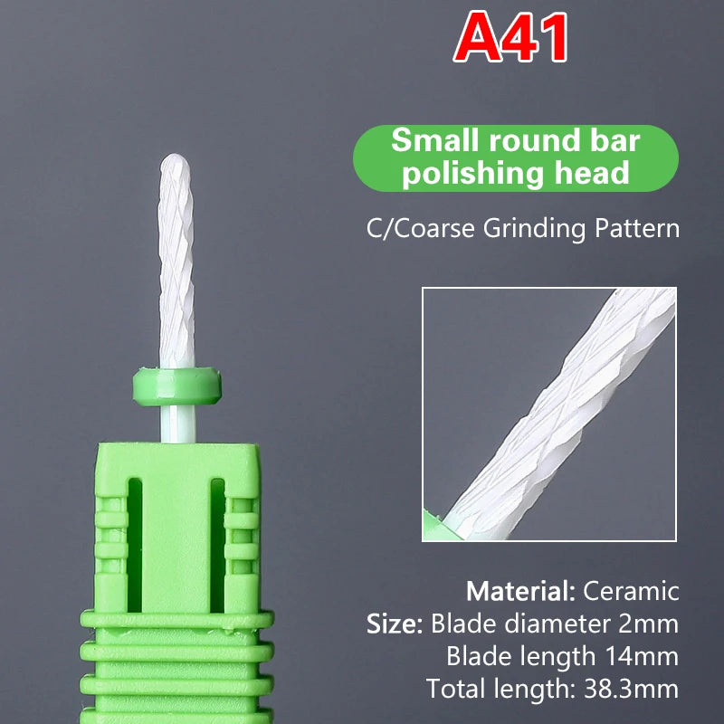Ceramic Milling Cutter Nail Drill Bit Electric Manicure Pedicure Mill Bits Machine Files Nail Art Tools Equipment Peaceful Pleasures Health and Wellness A41