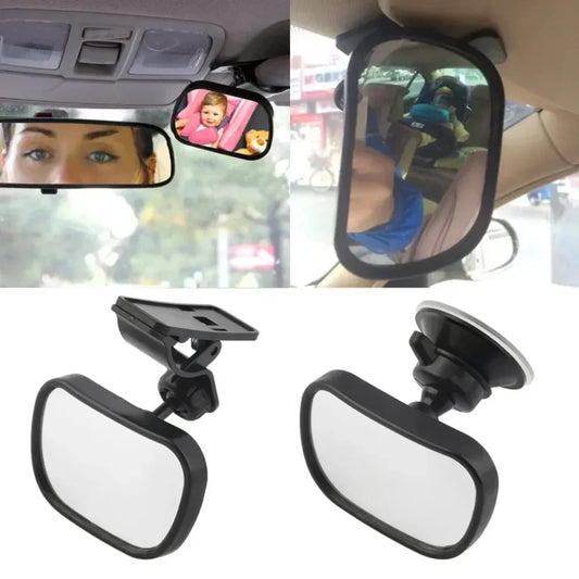 2 in 1 Convex View Adjustable Mini Rearview Mirror For Car Baby Rear Seat Child Kids Safety Peaceful Pleasures Health and Wellness black