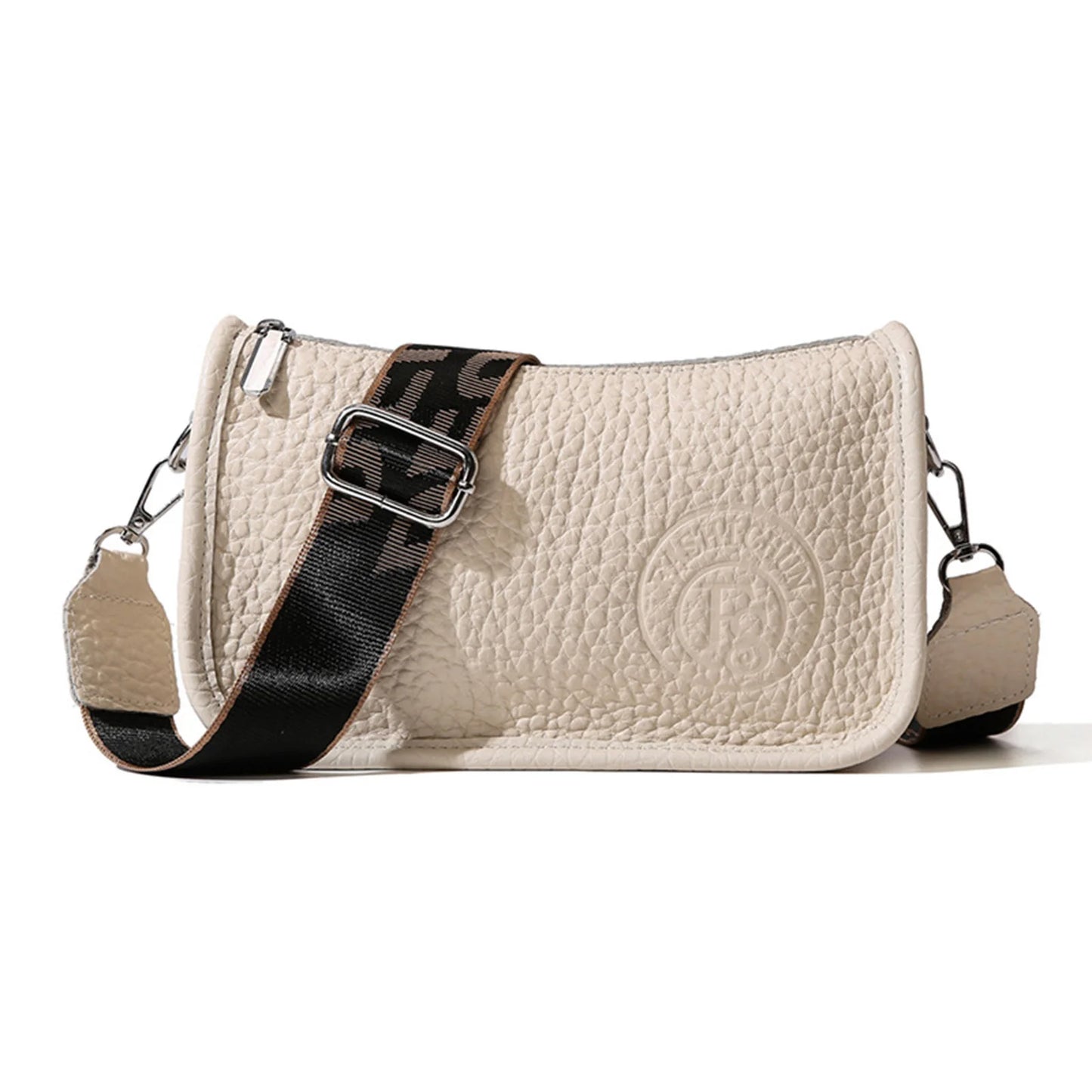 Women Bag Single Shoulder Large Capacity Crossbody PU Leather Tote for Daily Use Peaceful Pleasures Health and Wellness WHITE