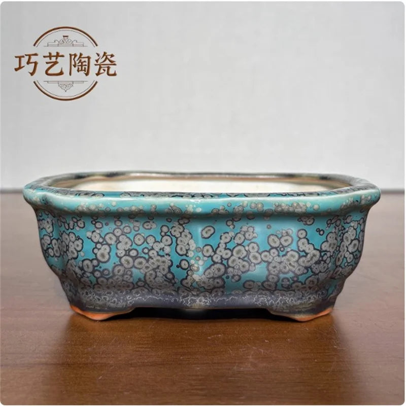 Porcelain Glazed Colorful Bonsai Pot | Ceramic Plant Pot