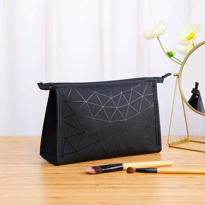 Geometric Cosmetic Bag – Portable Travel Makeup Organizer