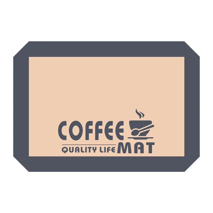 Coffee Mat - Silicone Dish Drying Mat for Kitchen - Bar Mats for Countertops Accessories Fit Under Coffee Maker Espresso Machine Peaceful Pleasures Health and Wellness Grey - 30x21cm
