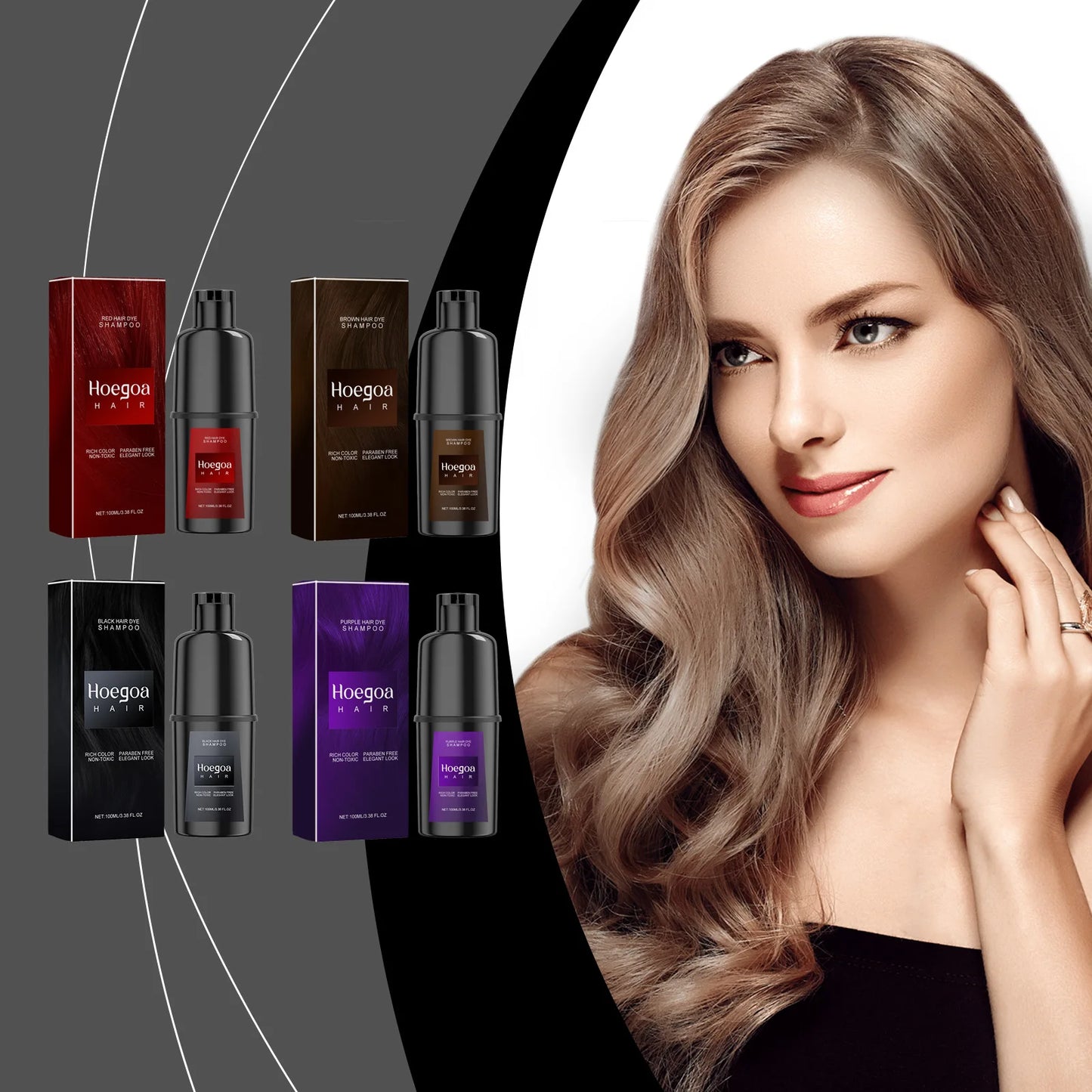HOEGOA Herbal Hair Dye Shampoo | Color & Nourish in 1 Step