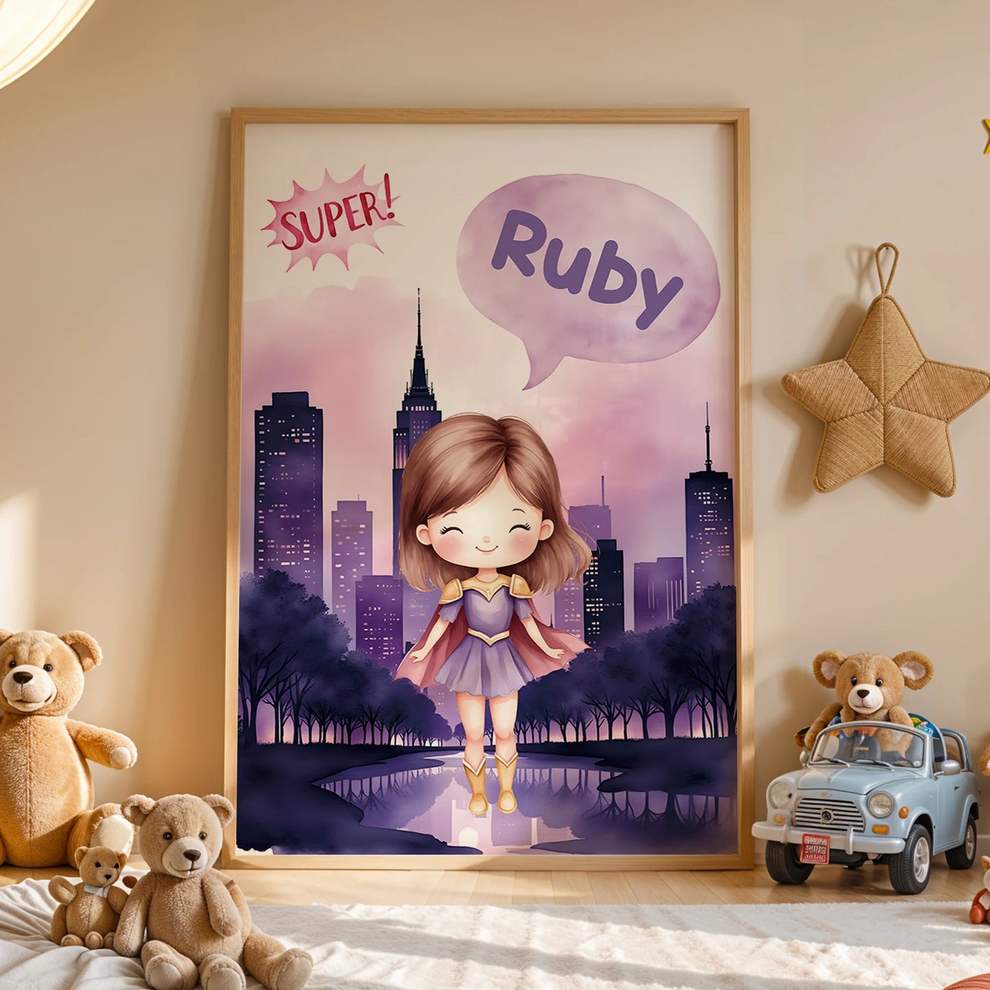 Personalized Superhero Name Canvas Wall Art | Kids Room Decor