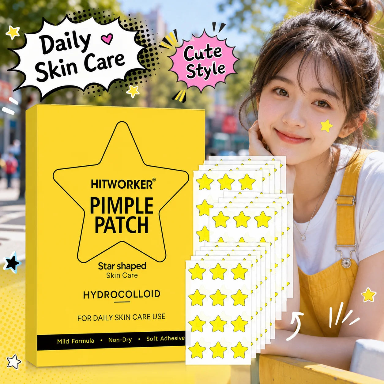 Yellow Star Hydrocolloid Spot Patches | 24/120pcs Skin Care