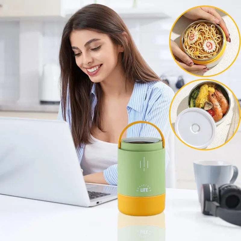 900ml Vacuum Insulated Stainless Steel Lunch Box | 3-Layer