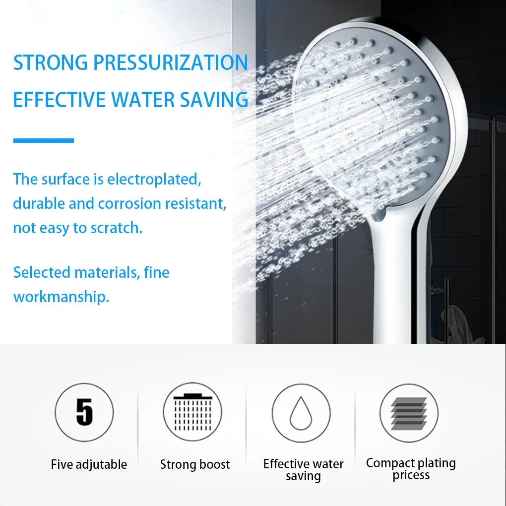 5-Mode Handheld Shower Head – Water Saving SPA Spray