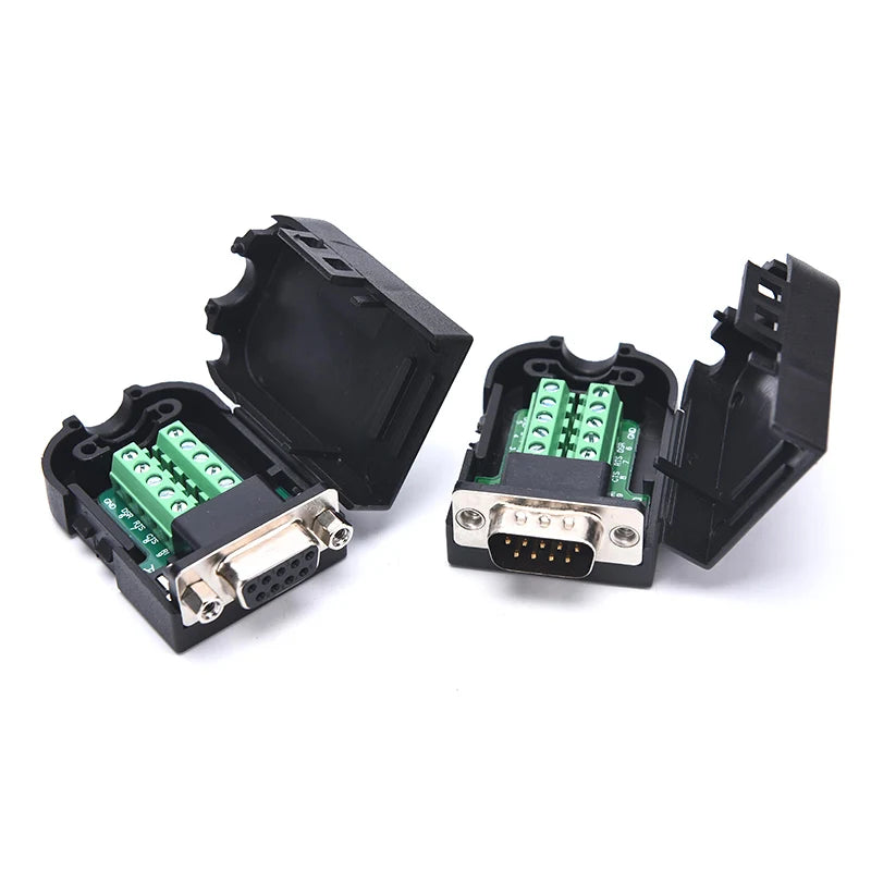 New DB9 Connector RS232 Male Female 9 Pin RS485 Breakout Terminals COM Connectors Peaceful Pleasures Health and Wellness
