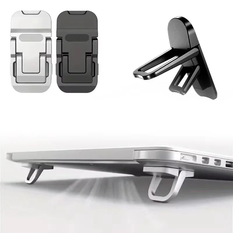 2PCS Foldable Laptop Stand 2 Adjustable Angles Invisible Self-Adhesive Notebook Ergonomic Portable Computer Keyboard Stand Peaceful Pleasures Health and Wellness