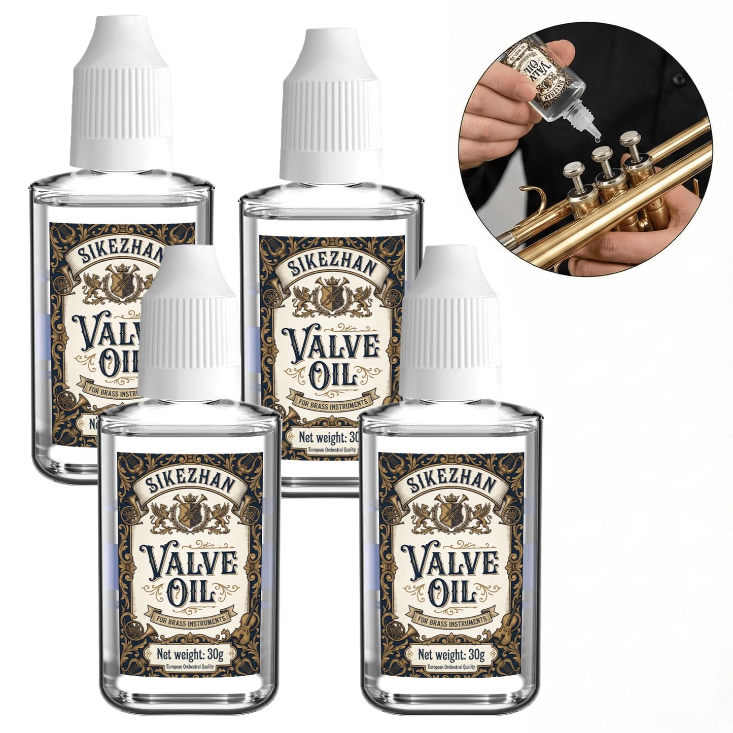Premium Brass Valve Oil for Trumpet Trombone Tuba - Long-Lasting Piston Lubricant, Smooth Action & Fast Response Brass Care Oil Peaceful Pleasures Health and Wellness